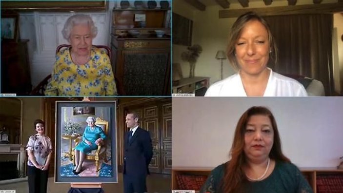 Kraliçe Elizabeth, yeni tablosunun açılışına internetten görüntülü katıldı -7