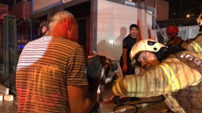 Ataşehir’de işçilerin kaldığı konteynerde yangın