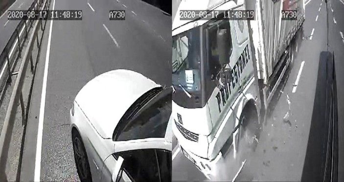 (Özel) Arnavutköy’de ’makas’ kazası kamerada -1