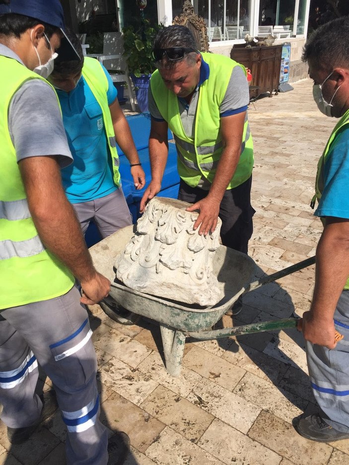 Bodrum'da otelin süs eşyaları, tarihi eser çıktı