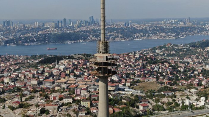 Çamlıca'da 40 yıldır hizmet veren TRT verici kulesinin sökümüne de başlandı -4