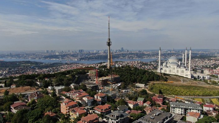 Çamlıca'da 40 yıldır hizmet veren TRT verici kulesinin sökümüne de başlandı -9