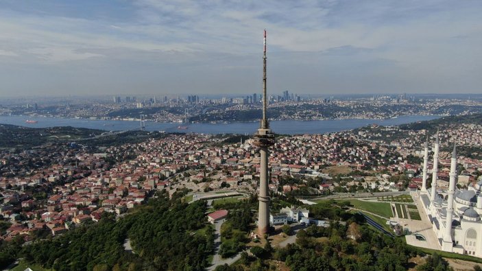 Çamlıca'da 40 yıldır hizmet veren TRT verici kulesinin sökümüne de başlandı -7