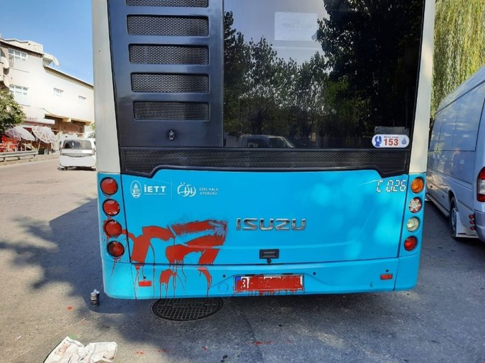 Ümraniye'de otobüse alınmayan kadın terör estirdi