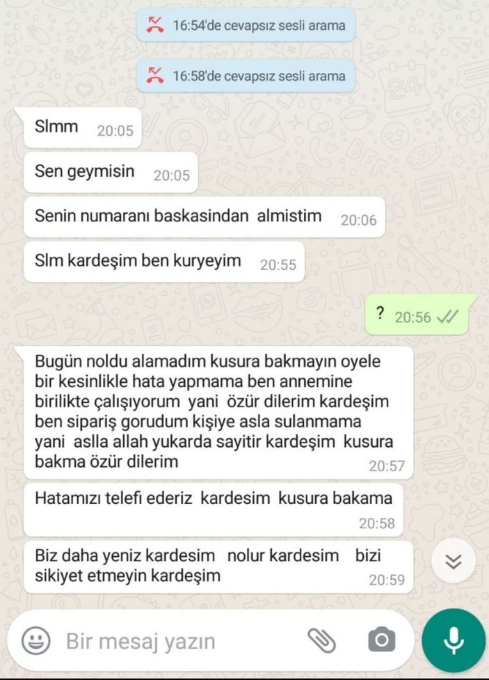 Yemek siparişi verdi, hemcinsi tarafından mesajla tacize uğradı -3