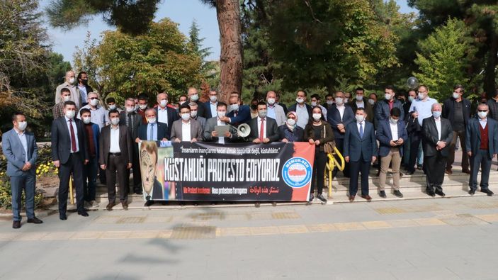 Burdur'da, Fransa Cumhurbaşkanı Macron protesto edildi -1