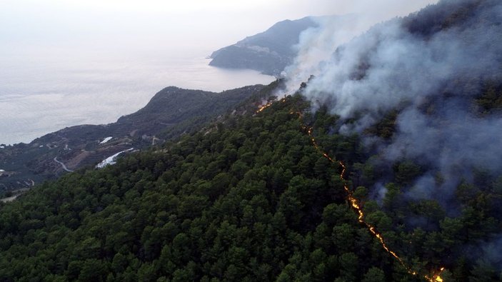 Anamur'daki orman yangınında 150 hektar alan zarar gördü -9