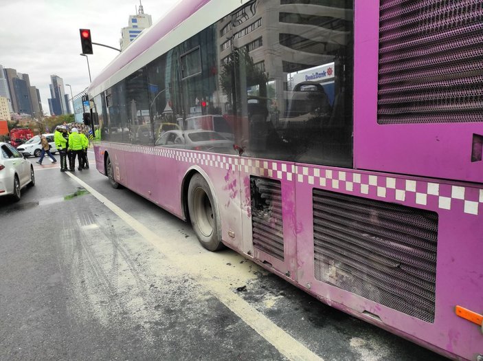 Şişli'de otobüste çıkan yangın paniğe neden oldu -1
