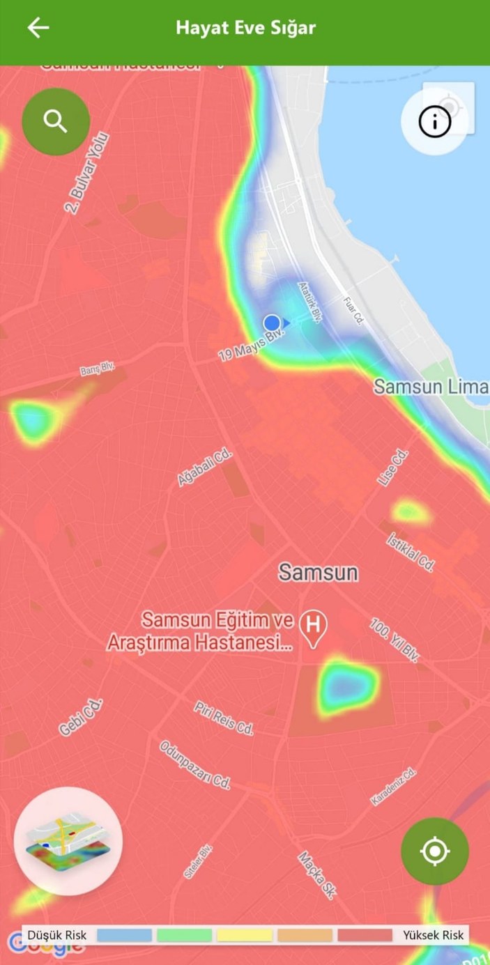 Koronavirüs vakaları artan Samsun’da risk haritası kırmızıyla kaplandı -1