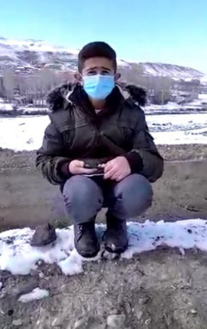 Erzurum'da derslerini takip edemeyen öğrencilerden videolu mesaj