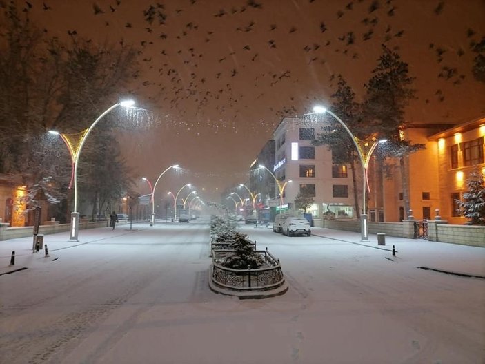 Bayburt’ta kar yağışı