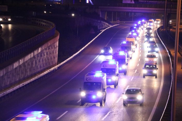 Ankara'dan yola çıkan 61 ambulans İstanbul'a geldi -3
