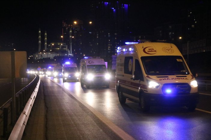 Ankara'dan yola çıkan 61 ambulans İstanbul'a geldi -4