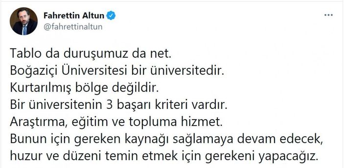 İletişim Başkanı Altun: Boğaziçi'nde huzuru temin etmek için gerekeni yapacağız -1