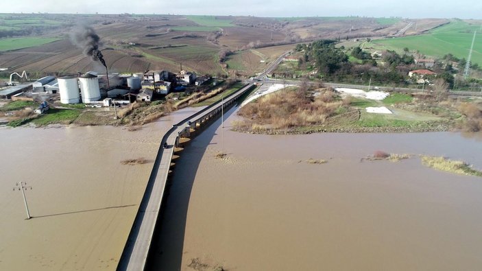 'Turuncu alarm' verilen Ergene Nehri taştı -8