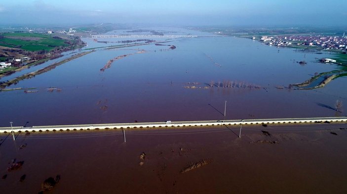 'Turuncu alarm' verilen Ergene Nehri taştı -2