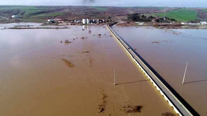 'Turuncu alarm' verilen Ergene Nehri taştı -7