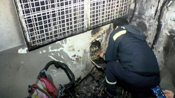 Esenler'de 7 katlı binada yangın paniği: Binadaki 30 kişiyi itfaiye tahliye etti -1