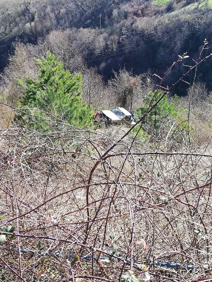 Direksiyon başında uyuyan sürücü, 25 metrelik uçuruma yuvarlandı -1