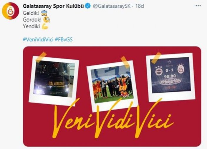 Galatasaray’dan Fenerbahçe’ye sosyal medyadan cevap