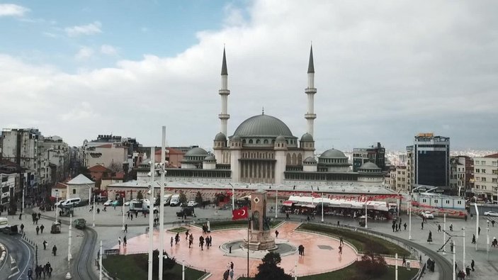 Taksim meydanı'ndaki cami tamamlanmak üzere... Son durum havadan görüntülendi -1