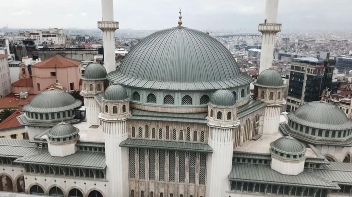 Taksim meydanı'ndaki cami tamamlanmak üzere... Son durum havadan görüntülendi -4