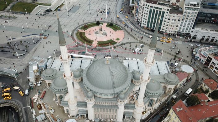 Taksim meydanı'ndaki cami tamamlanmak üzere... Son durum havadan görüntülendi -8