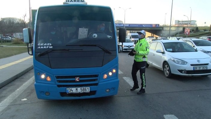 Maltepe'de fazla yolcu alan minibüs şoförüne ceza 