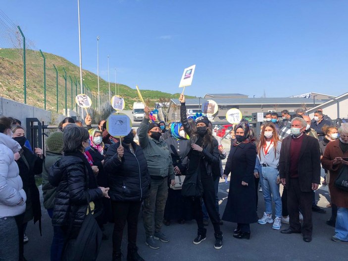 Küçükçekmece'de Hayvan Rehabilitasyon Merkezi önünde eylem -7