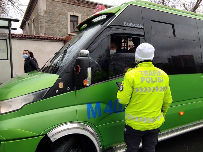 Şişli'de toplu ulaşım araçlarında koronavirüs denetimi -3