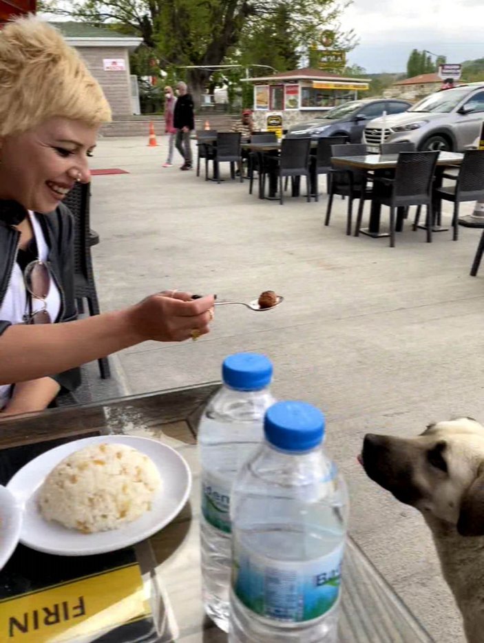 Köpeğe kaşıkla yemek yedirdi, tartışma konusu oldu -1