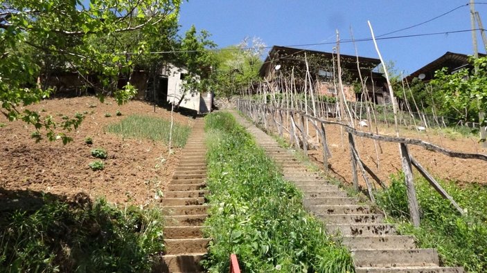 Trabzon'da küs komşuların inat merdiveni