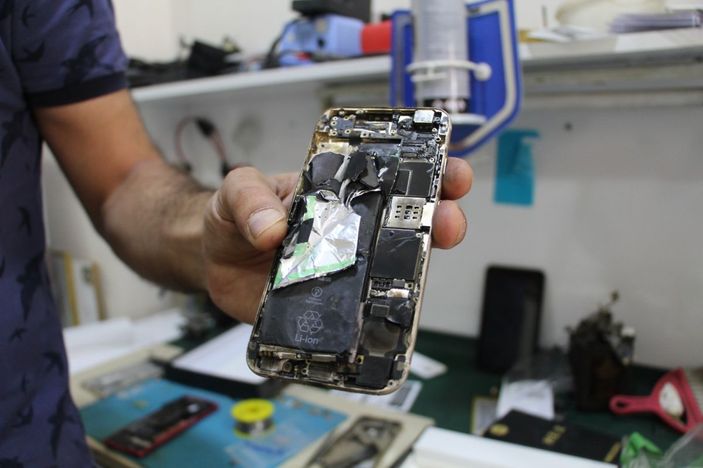 Siirt’te bataryanın patlama anı