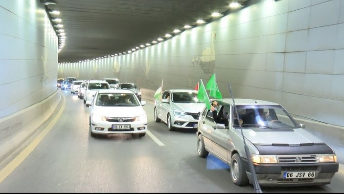 Ankara'da bin araçlı 'Kudüs'e Destek' konvoyu -1