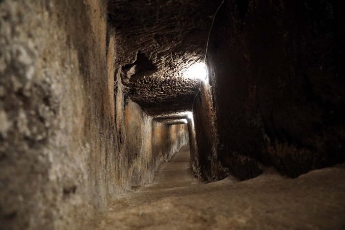 Gaziantep Kalesi'nin altındaki tarihi tüneller turizme kazandırılıyor -7