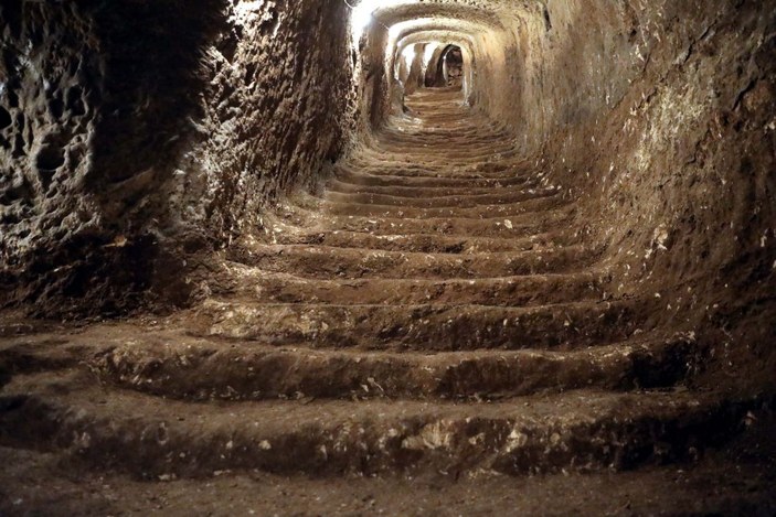 Gaziantep Kalesi'nin altındaki tarihi tüneller turizme kazandırılıyor -2