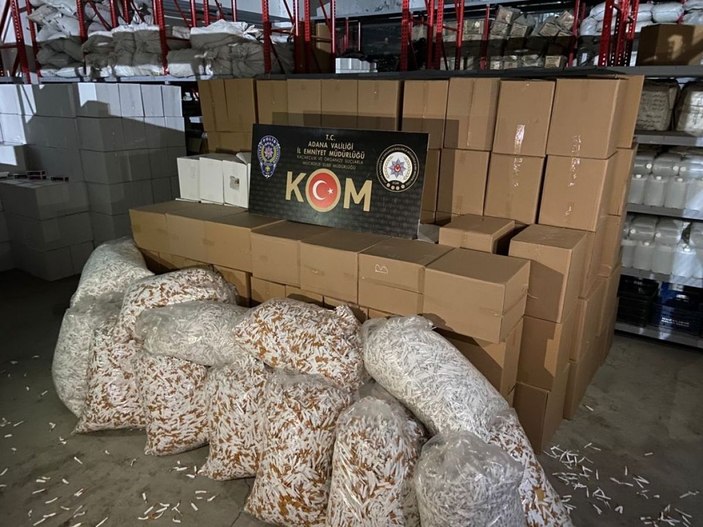 Adana’da 12 milyon kaçak makaron ele geçirildi -1