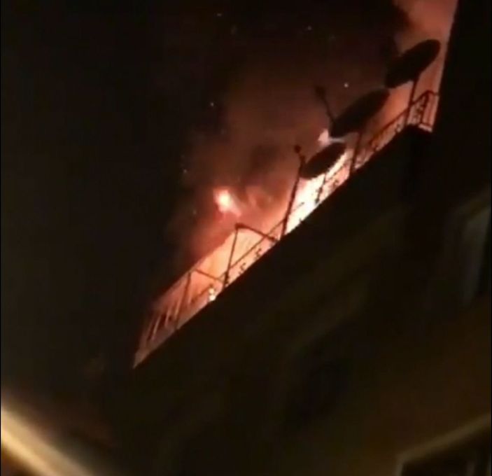 Bursa'da 5 katlı apartmanda yangın -1