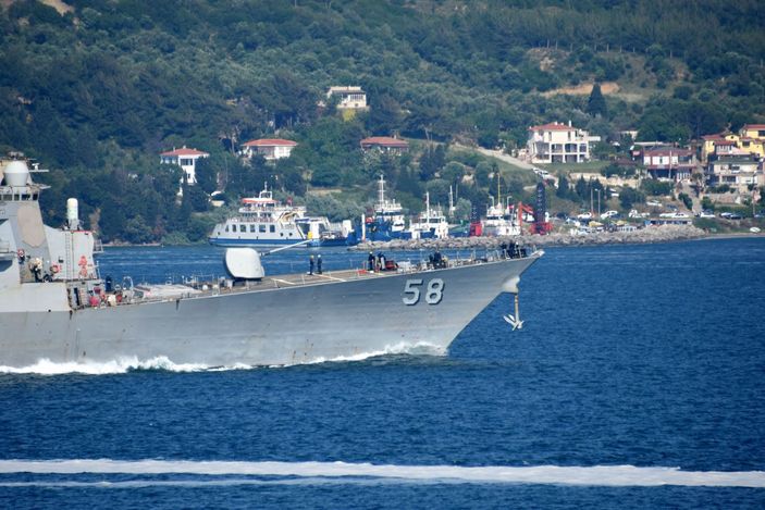 ABD savaş gemisi, Çanakkale Boğazı'ndan geçti -4