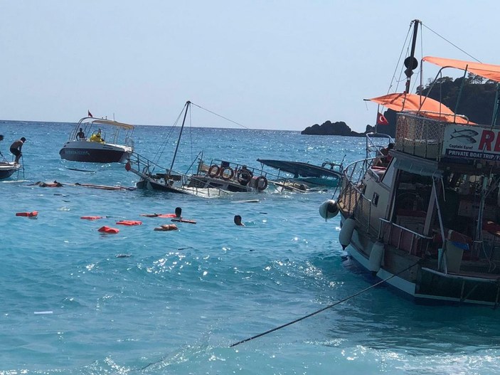 Fethiye'de tur teknesi battı; 3 kişi boğulma tehlikesi geçirdi -2