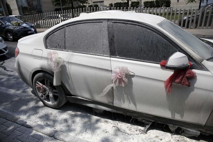 Sarıyer'de lüks gelin arabası yandı -3