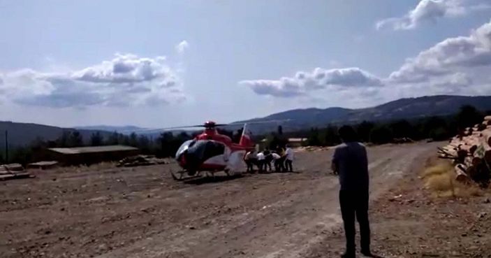 d Üzerine tomruk düşmesiyle yaralandı, ambulans helikopterle sevk edildi -5