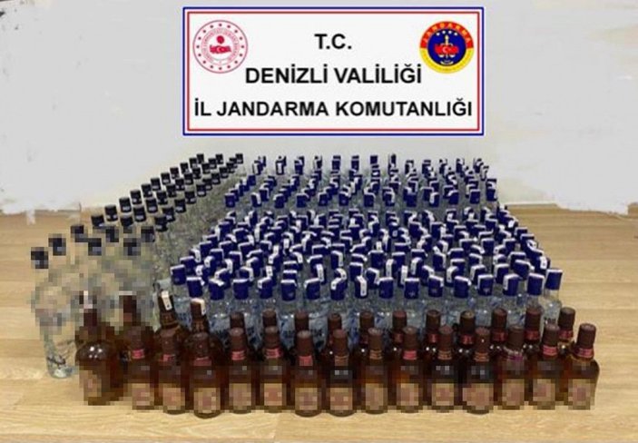 Pamukkale'de 338 şişe sahte içki ele geçirildi -1