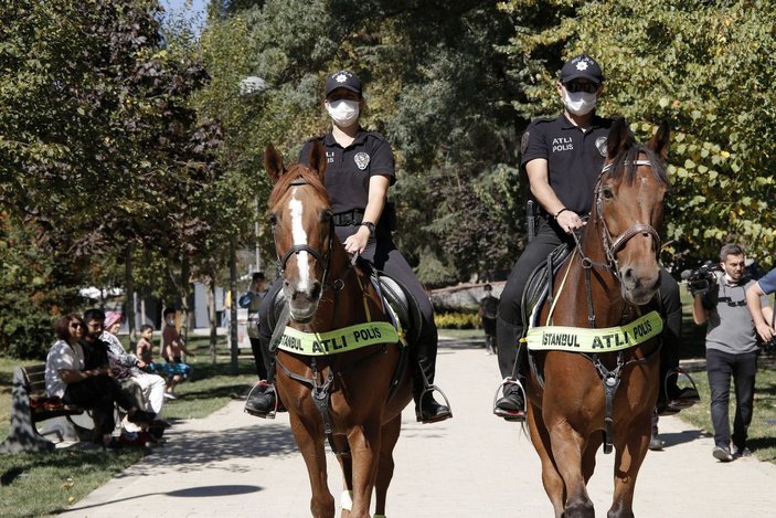 Atlı polislerden Maçka Demokrasi Parkı'nda denetim -1