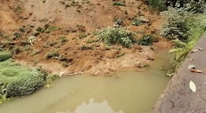 Rize'de heyelan; çay bahçesinde toprağın kayma anı kamerada -6