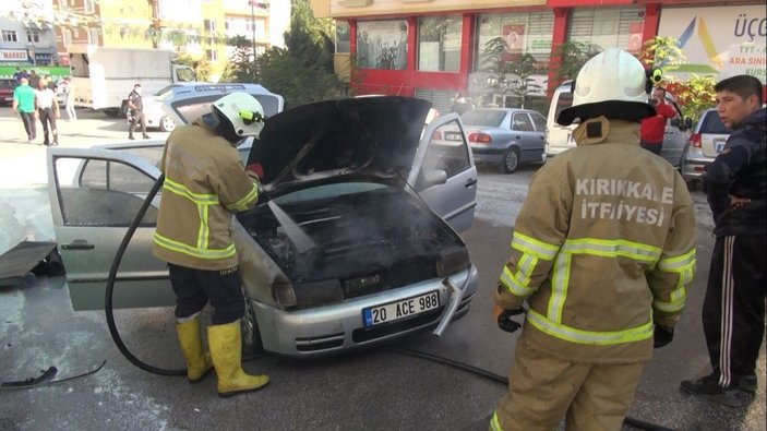 Kırıkkale'de hareket halindeki otomobil yandı -3