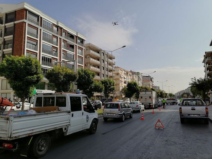 İzmir'de dron destekli trafik denetimi -1