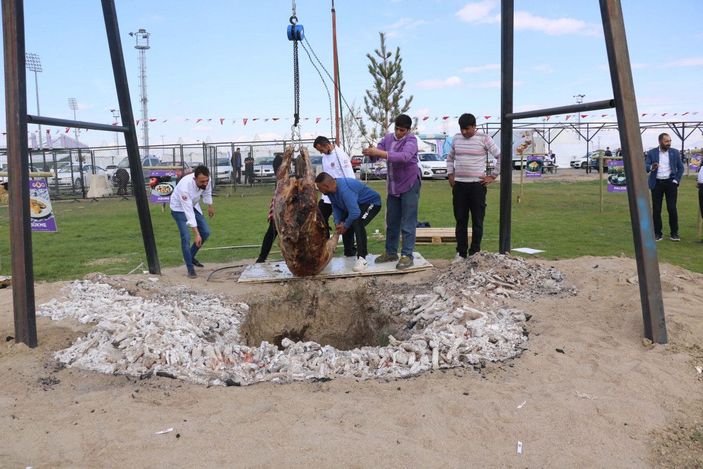 Lezzet festivalinde, bu kez de boğa pişirilirken kuyuya düştü -4