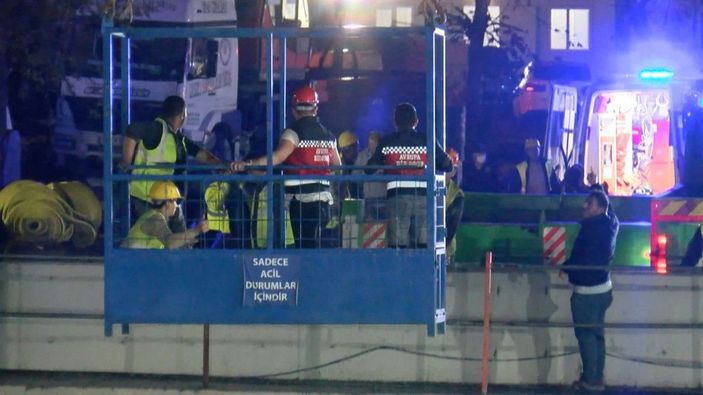 Arnavutköy’de metro şantiyesinde işçileri tünele indiren vincin halatı koptu