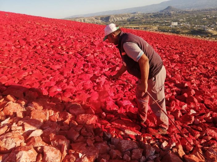 Zemine işlenmiş en büyük Türk bayrağı boyanıyor -3